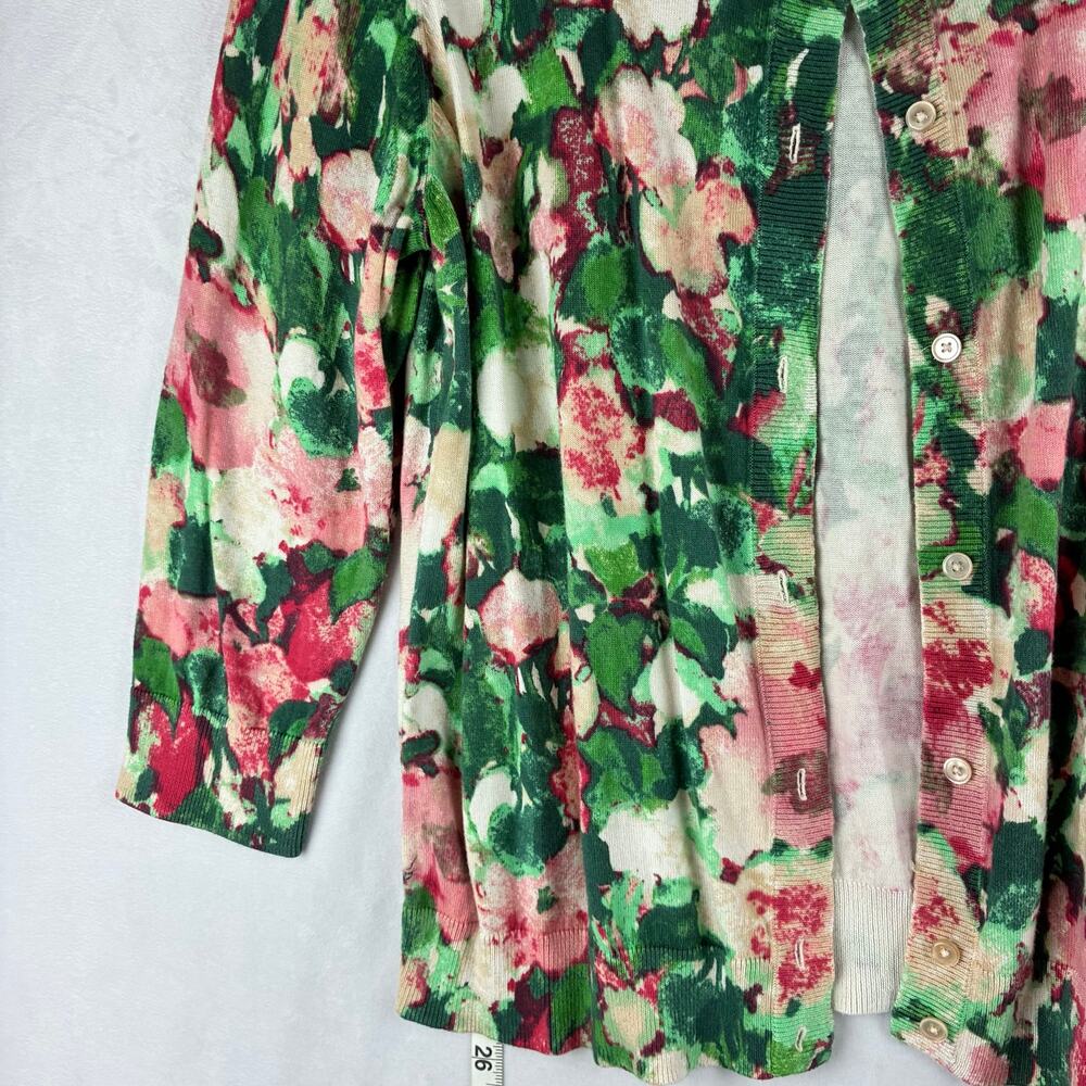 Talbots Floral Button Front Cardigan Sweater Women’s XL Teacher Twee Botanical - Picture 5 of 10
